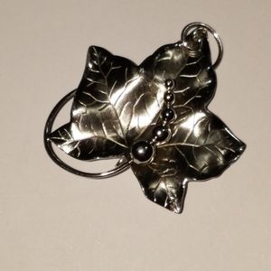 Sterling Silver Leaf Pendant & Brooch